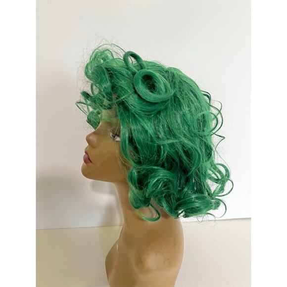 Oompa Loompa Green Curly Wig Unisex Chocolate Factory Worker Costume Halloween - Picture 2 of 13